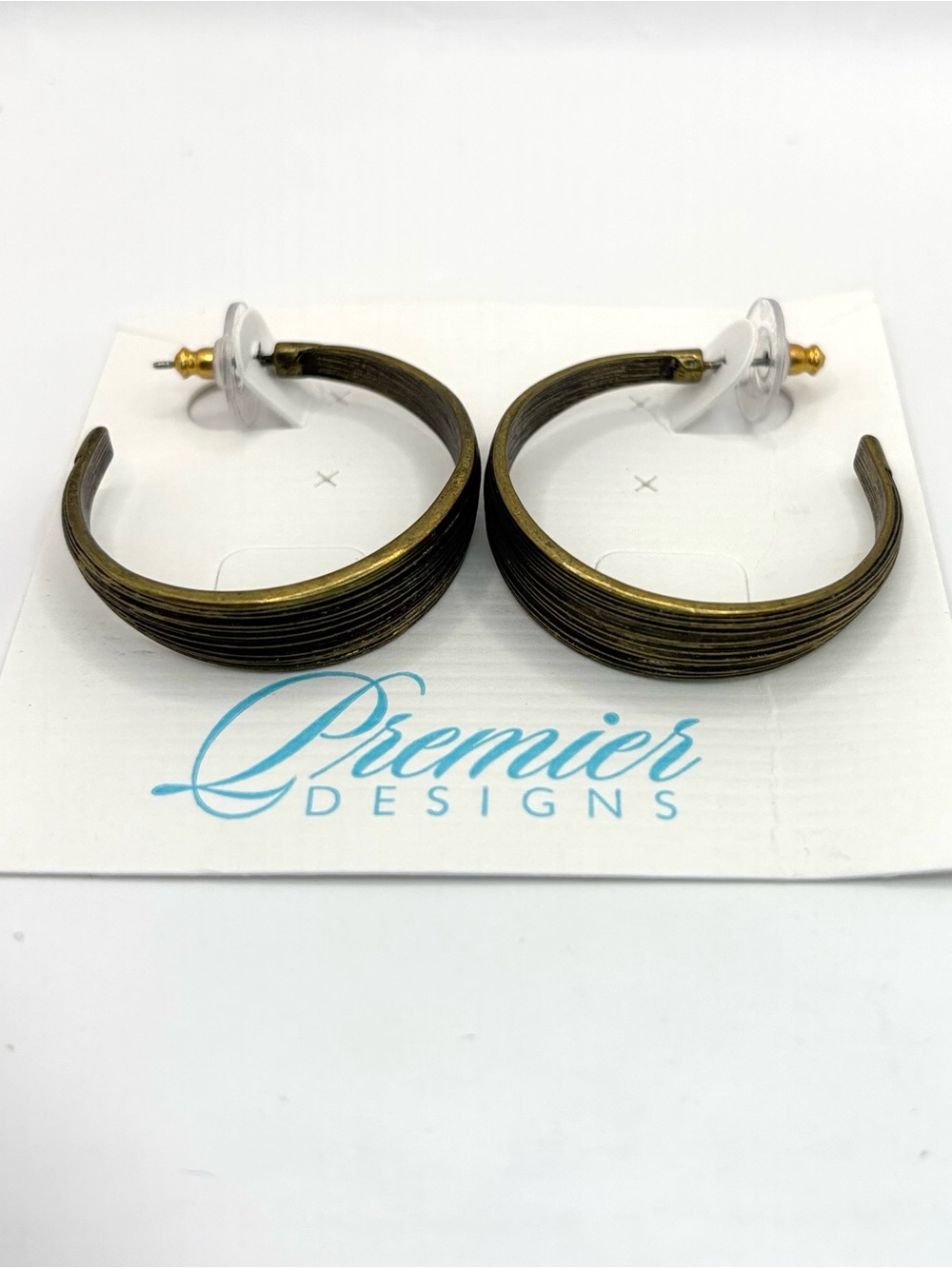 Premier Designs Antique Brass Layered Hoop Earrings